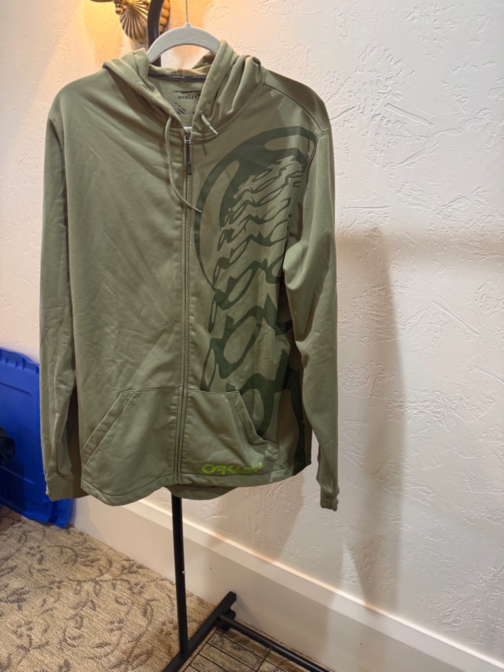 Oakley Olive Green Graphic Zip Hoodie